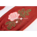 Women's Knitted Floral Embroidery Puff Sleeve Pullover